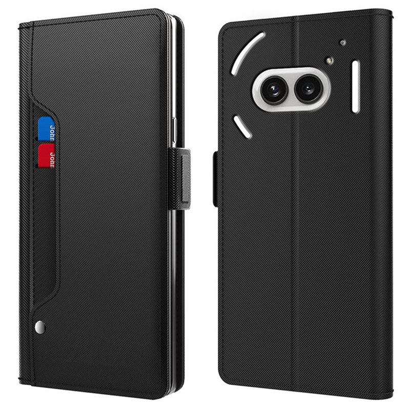 For Nothing Phone (2a) Case Leather Shockproof Card Holder Phone Cover with Mirror For Nothing Phone (2a) Case Leather Shockproof Card Holder Phone Cover with Mirror